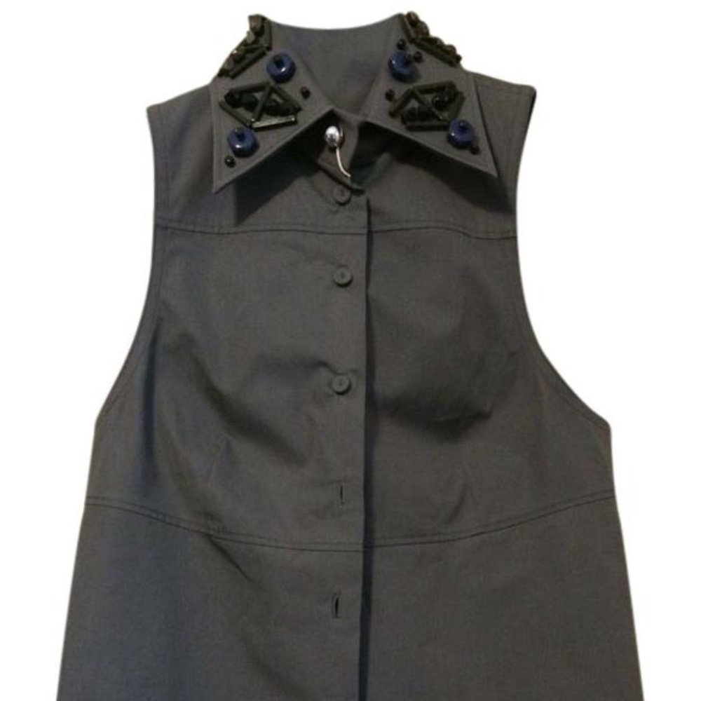 Prada sleeveless embellished shirt